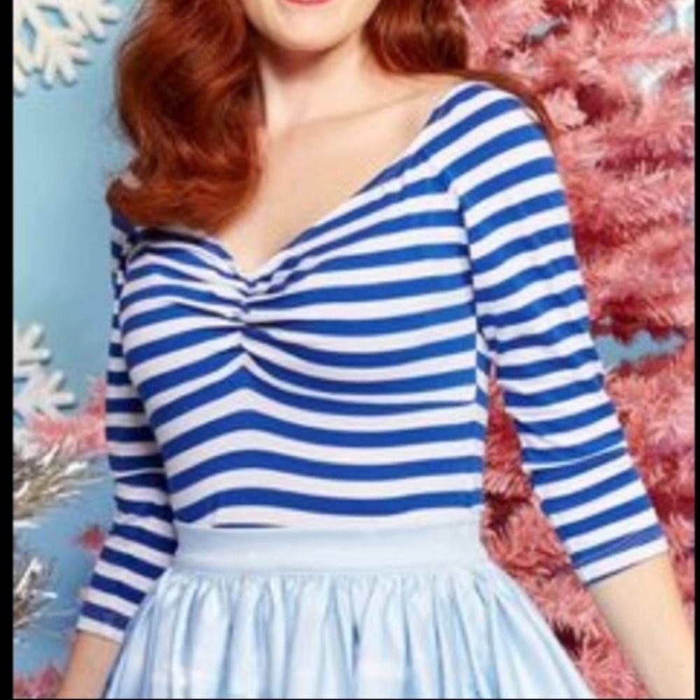 Blue and White Stripe Kayla Jailbird Top
